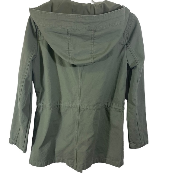 Forever 21 Women's Army Green Cotton Jacket with Draw String Waist 2 pockets SM - Picture 2 of 12
